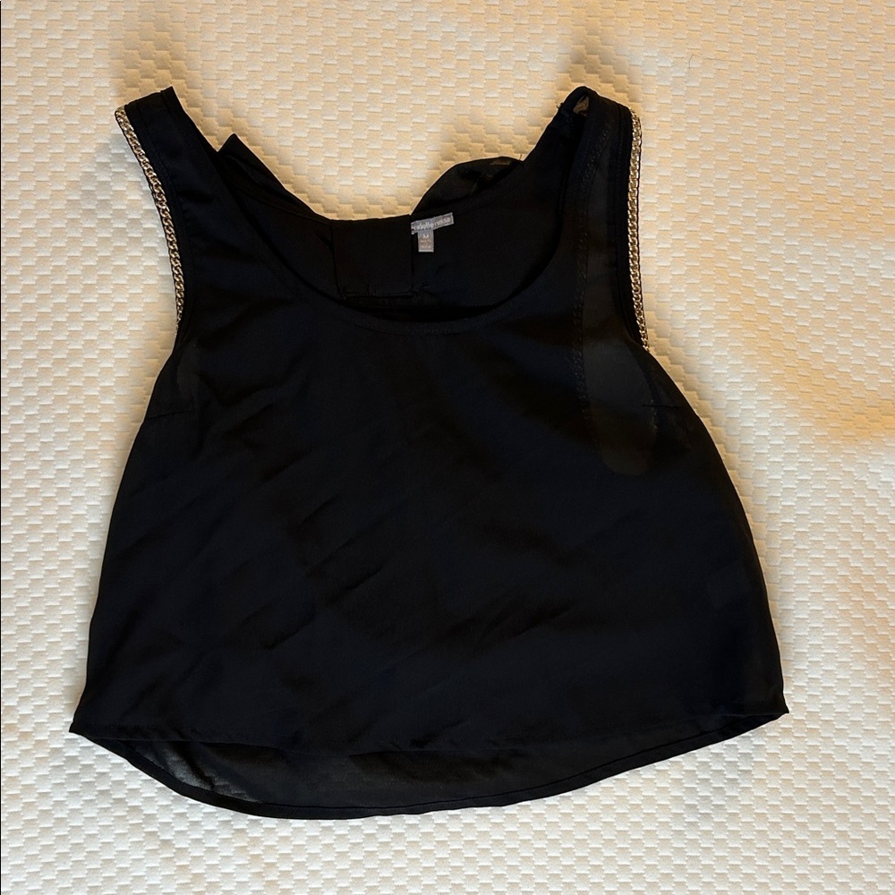 Charlotte Russe Black Tank Top with Hold Trim